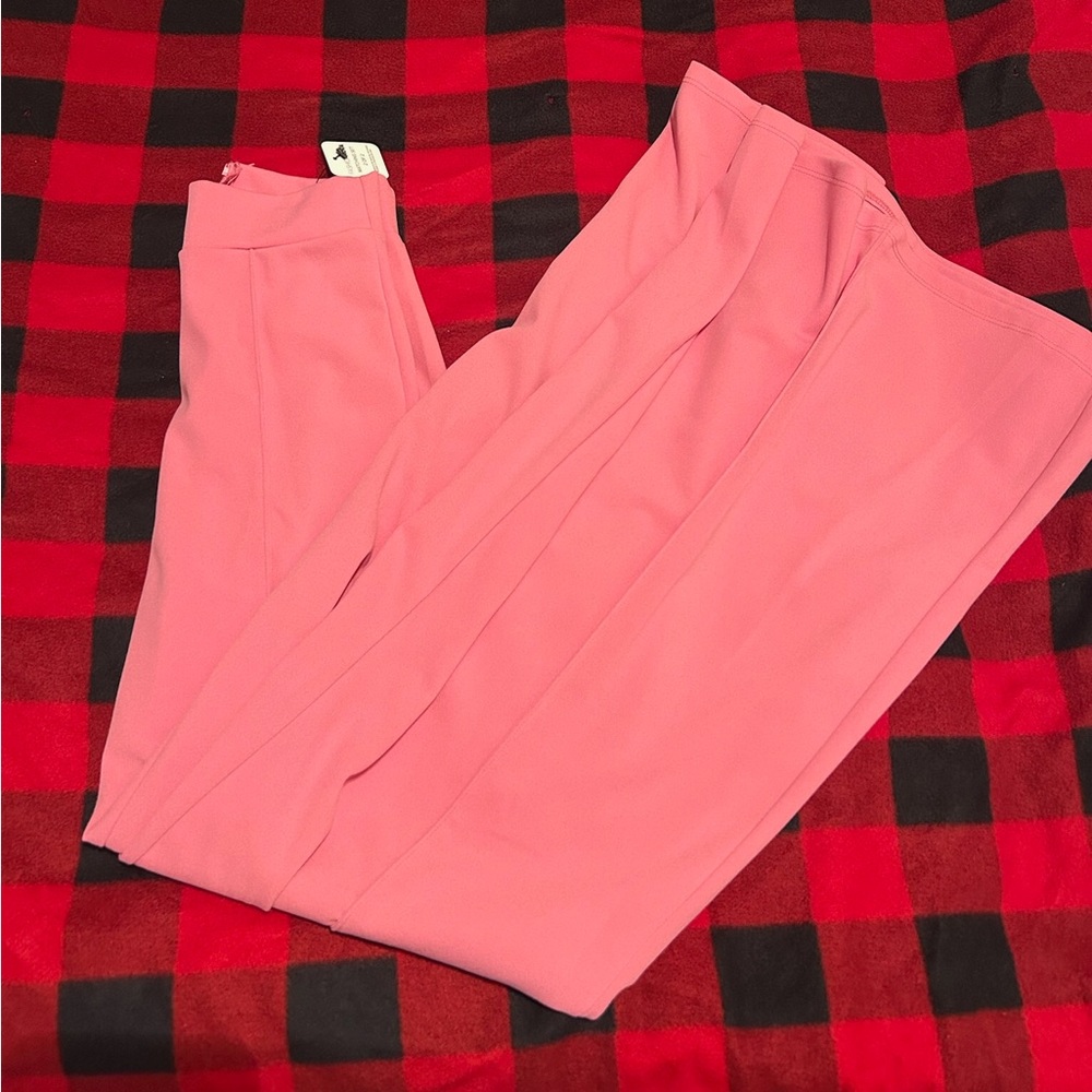 Pink Slim Fit Checkred Pants